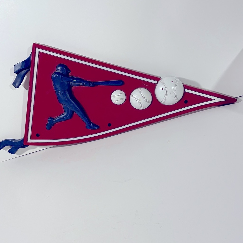Baseball pennant plastic Home Interiors wall Decor Plaque by Home Interiors